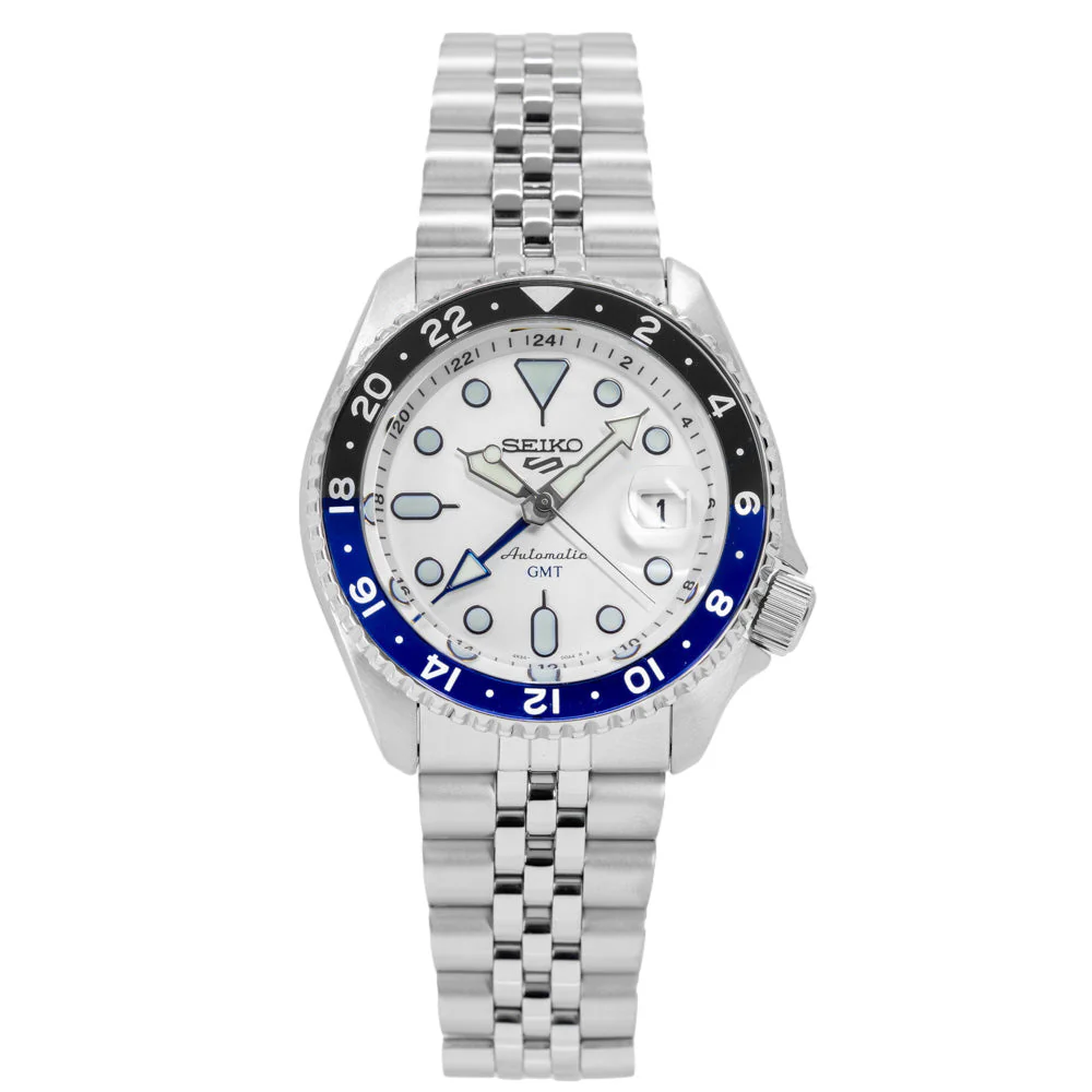 Seiko Uomo SSK033K1 5 Sports White Dial Automatico GMT - Image 3